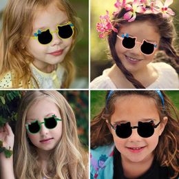 Sunglasses 2023 New Childrens Cute Outdoor UV400 Bowknot Shape Polarised Sunglasses Boys Girls Colours Kids Sun Eye Protection Sun glasses