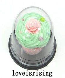 High Quality50pcs25sets Clear Plastic Cupcake Boxes Favours Boxes Container1650813