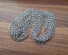 Whole 100pcs Fashion Stainless Steel Lot DIY 2mm Ball Chain Necklace 18quot36quot No allergies no brown very good quality29764237266190