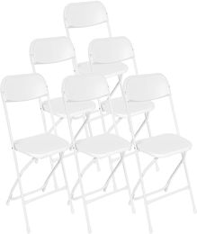 4 Pack 650 lb Capacity Premium Plastic Folding Chairs Wedding Party Outdoor Indoor Office Meeting House Dinner Diner White4222445