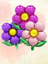 Party Decoration 3pcs Flower Balloons Pink Rose Red Purple Balloon Birthday Wedding Decorations