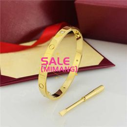 Designer Luxury Jewellery Love Cuff Bracelet Gold Women Men 4CZ 18k gold Bracelets For Lover Silver Rose With Red Velvet Bag Fashion Designer Gifts F49E