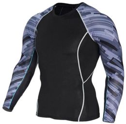 3D Printed tshirt Compression Tights Men Fitness Running Shirt Breathable Long Sleeve Sport Rashgard Gym rashguard Clothing C197223284