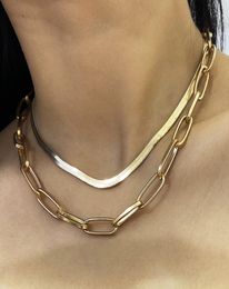 Christmas Gift Unique Women Jewelry Gold Filled Micro Pave CZ Safety Pin Link Chain Choker Necklace 3510cm Sexy Layer5244297