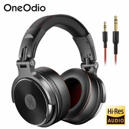 Headsets Oneodio Wired Headset Professional Studio Pro DJ headphones with microphone duplex cable high fidelity monitor music headphones J240508