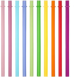 24cm MultiColored Reusable PP Plastic Straight Straws Wedding Bar Party Wine drink straws with individual bag8564435