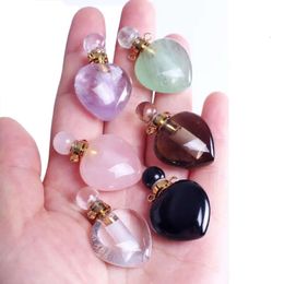 Pink Favor Perfume Pendant Party Bottle Crystal Aromatherapy Essential Oil Bottles DIY Fashion Jewelry Accessories 2Cm s
