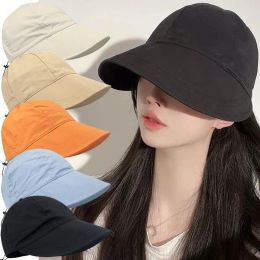 Fisherman Cap Sun Hat Portable Foldble Wide Brim Sun Protection Hats Summer Quick-Torkning Visir Justerbara dragkampar