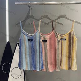 Sexy Knitted Camis Women Knitted Shirt Beach Top Designer Embroidered Tanks Tops