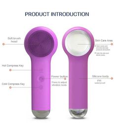 Home Beauty Instrument New silicone hot and cold compressed facial cleaner electric hole beauty instrument Q240507