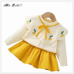 Clothing Sets Winter Sweater Long Sleeve Lovely Think Princess Birthday Year 2024 Baby 2-6 Yrs Children Outfits Coats Xmas