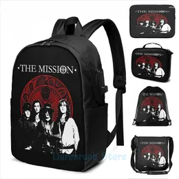 Backpack Funny Graphic Print The Mission USB Charge Men School Bags Women Bag Travel Laptop