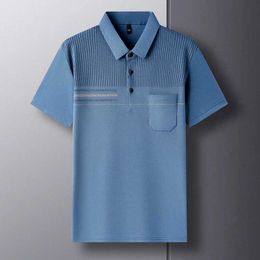 Men's Polos Mens Comfortable Breathable Fashion Edition New Summer Cool True Pocket Polo Shirt Short Sleeve Q240508