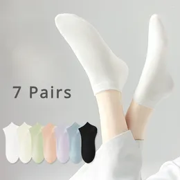 Women Socks 7 Pairs Cotton Slippers Summer Thin No-Show Invisible Low Cut Ankle Sports High Quality