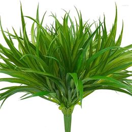 Decorative Flowers 1 Pc 14 Leaves Spring Grass Artificial Plants For Home Windowsill Bonsai Christmas Party Decor Wedding Outdoor Arch