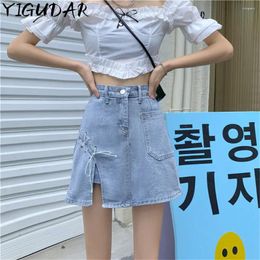 Women's Jeans Woman Skirts High Waist Denim Skirt For Women Spring And Summer 2024 A- Line Short Mujer Faldas Saias Mulher