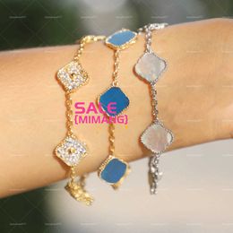 Classic Van Jewellery Accessories Luxury Clover Bracelet Designer bracelet Charm Bracelets 4 Four Leaf 18K Gold Mother of Pearl for Women Wedding designer Mothers Day