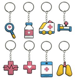 Keychains Lanyards Medical 2 Keychain For Men Key Ring Women Chain Party Favours Gift Keyring Suitable Schoolbag Car Bag Backpack Coupl Othpj