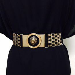 Belts Belts Metal Bright Surface Hollow Chain Elastic Belt Twist Mirror Thin Female Womans Luxury 274h