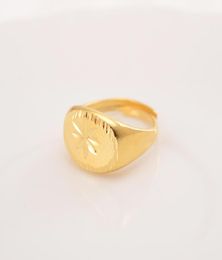 Ethiopia Dubai 18 K Ring solid Fine Gold Filled Arab adjusable Rings Resizable Plane Figure Women039s Adolescent Jewelry Hallow8520788