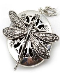 1Pc Antique Dragonfly Diffuser Pendant Necklace Chains0121234632