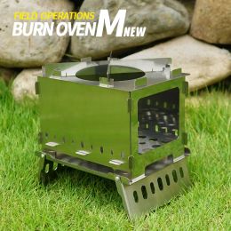 Grills Outdoor Picnic Portable Folding Stove Camping Equipment Stainless Steel Incinerator Grill Mini Charcoal Stove Barbecue Grill BBQ