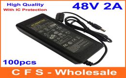 High Quality AC DC 48V 2A Switching Power supply Adapter Desktop Replacement 48V POE Charger Express 100pcs2917360