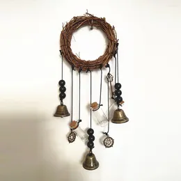 Decorative Figurines Witch Bell Wind Chime Hanging Bells Protection Door Hangers For Good Luck Outdoor Blessing Bohemian Home Room Decor