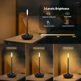 Table Lamps LED Metal Lamp USB Rechargeable Desk Touch Switch Bedside Decorative Bar Atmosphere Creative Candle