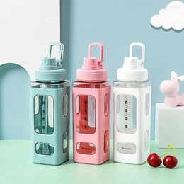 Water Bottles Kawaii Pastel Bottle 700ml Shaker With Sticker Cute Plastic Tea Milk Portable Drink For Girl And Child