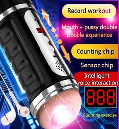 Automatic Counting Male Masturbator Glans Exerciser Masturbate Cup Moan Sucking Vibrating For Men Sex Machine Sex Toy For Men X0325088079