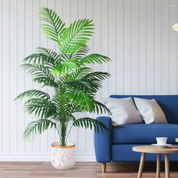 Decorative Flowers 90-120cm Large Artificial Tropical Palm Tree Fake Coconut Branch Plastic Butterfly For Home Garden Office Decoration