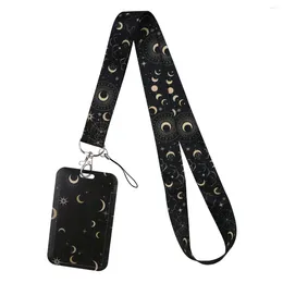 Keychains Star And Moon Neck Strap Lanyard For Key ID Card Gym Phone Charm USB Badge Holder DIY Hang Rope Keyring Accessories Gifts