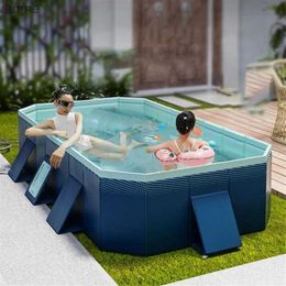 Bathing Tubs Seats 3.0m thick inflatable swimming pool outdoor inflatable folding paddle swimming pool bath bathtub family childrens pet game WX