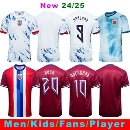 Kids Norwaies Halanland Soccer Jersey 2024 Noruega National Team Camisetas a casa via Erling Odegaard Oscar Bobb Bobb Football Shirts Kit Kit Set