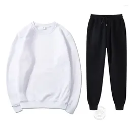 Men's Tracksuits Round Neck Sweatshirt Casual Sweatpants Two-piece Set Autumn And Winter Women's Fleece Jogging Training S-3XL