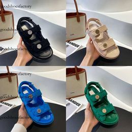 designer Brand womens 2023 new flat bottom summer shoes high quality casual beach a size 35-41 Leather Original edition Lether Originl