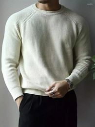 Men's Sweaters 2024 Spring Casual Sweater Tops Long-sleeved Crew Neck Jumper Men Fashion All-match Solid Color Knitted T-shirt Streetwear