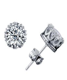 Box Royal Crown Earrings Stud for Women Sterling Silver Zircon Jewellery for Women Solid 925 Silver9099400