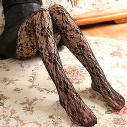 Women Socks Sexy Tights Rose Flower Lace Mesh Hollow Pantyhose Stockings Net Stocking