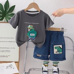 Clothing Sets 0-4 Years Toddler Baby Boys Ses Clothes Cartoon Casual Crewneck Short Sleeve T-shirts Tees And Shorts 2PCS Kids Infant Outfits