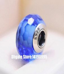 2pcs 925 Sterling Silver Blue Fascinating Faceted Murano Glass Beads Fit Style Jewellery Charm Bracelets & Necklaces7284589