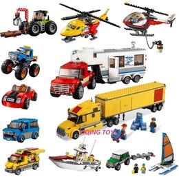 All Series City Great Vehicles Building Blocks Bricks Car Plane Ship Model toys for Childrens Kid Gift LJ200928 2454