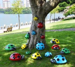 Simulation animal ornaments outdoor courtyard garden decoration iron beetle Seven Star Ladybug pendant landscape sketch8574134