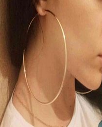 Trendy Large Hoop Earrings Big Smooth Circle Earrings Basketball Brincos Celebrity Brand Loop Earrings for Women Jewelry2034103