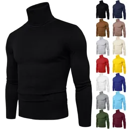 Men's Sweaters Spring 2024 Turtleneck Sweater Men Warm Knitted Solid Colour Pullovers Slim Fit Casual Knitwear Man