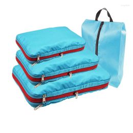 Storage Bags Travel Organizer Compression Packing Cubes Shoe Bag Portable Folding Waterproof Luggage Pouch Clothing Suitcases