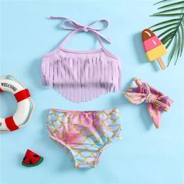 Fashion Spring Beach Swimming Suit 70-100cm Height Bathing Mermaid Split Summer Swimsuit Two-Piece Set