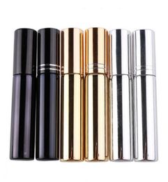 10ML UV Plating Atomizer Mini Refillable Portable Perfume Bottle Spray Bottles Sample Empty Containers Gold Silver Black Colour DHD7507732