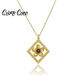 Hawaiian Plumeria Pendant Necklace Fashion Gold Flower Long Chains Necklaces Women039s Alloy Jewelry Wedding Gift for Women 2023732224